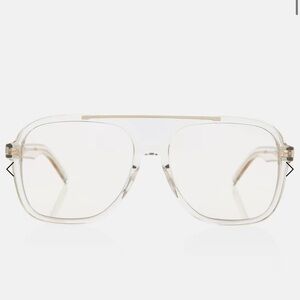 SAINT LAURENT Clear Aviator acetate sunglasses